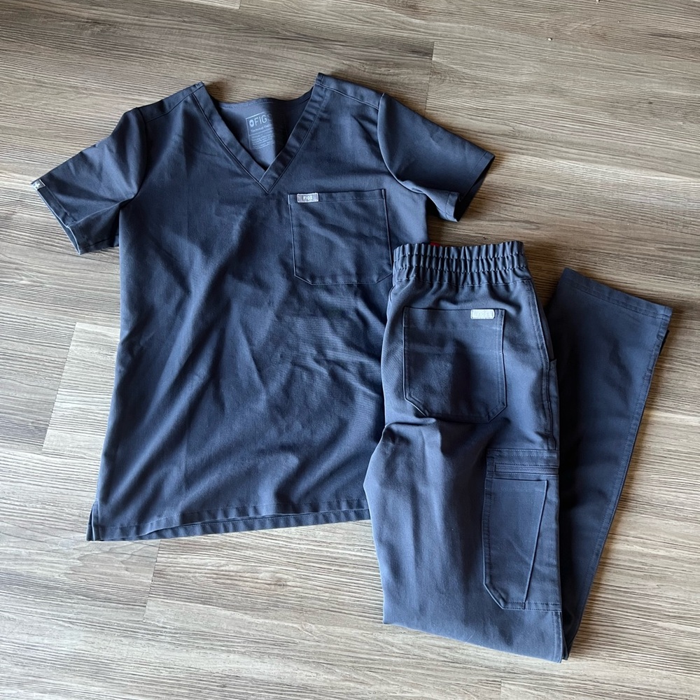 Figs Charcoal Scrub Set XS